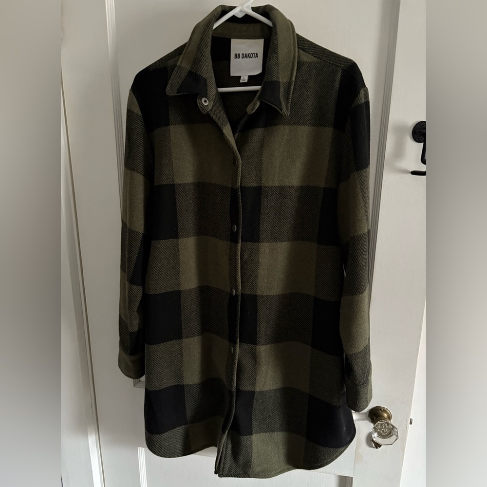 Plaid Button-Up Coat